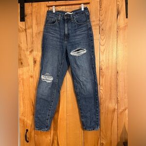 Distressed Blue mom Jeans